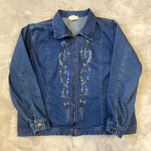 Embroidered & Beaded Floral Jean Jacket